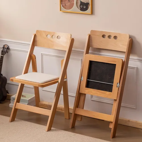 Vista 12 de Silla plegable de madera, color madera de fruta, juego de 2