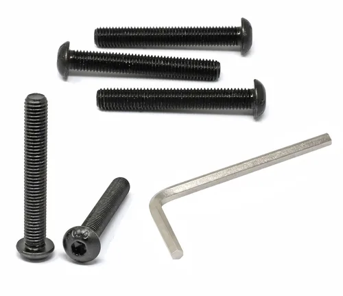 Vista 10 de iexcell 100 piezas de rosca M2.0.197 x 0.157 in paso de 0.018 in de acero aleado 10.9 grado hexagonal cabeza botón cabeza tornillo tornillo kit