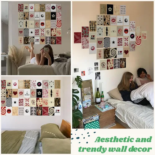 Vista 3 de 97 Decor Decoración para habitación Downtown Girl – Pósteres Downtown Girl para estética de habitación Y2k, decoración de habitación roja retro Y2k