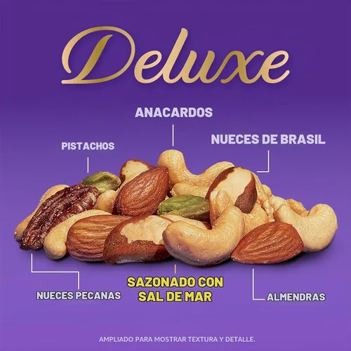 Vista 3 de PLANTERS Nueces mixtas de lujo ligeramente saladas, proteína a base