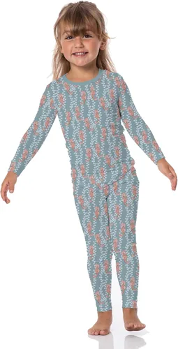 Vista 87 de KicKee Pants Conjunto de pijama de manga larga con estampado de piezas
