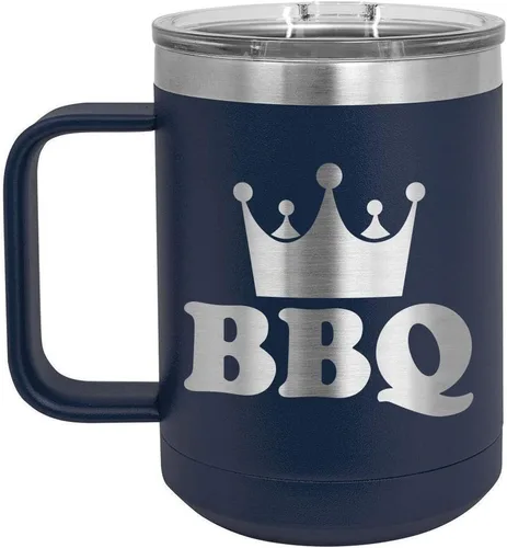 Vista 19 de Taza de café para barbacoa King de 15 onzas con tapa superior deslizante, taza de café de viaje aislado idea de regalo para los hombres que tienen