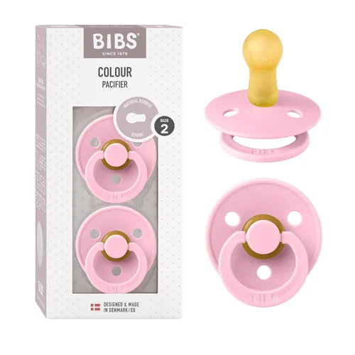 Vista 103 de BIBS - Paquete de 2 chupetes para bebés, goma natural libre de bisfenol A, hechos en Dinamarca, colección Colour, para bebés de 18+ meses, azul bebé