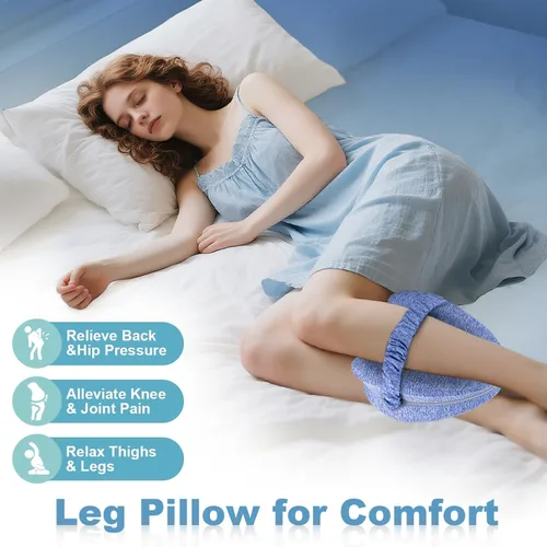 Vista 4 de Almohada de rodilla para las personas que duermen de lado, almohada de pierna para dormir, almohada de rodilla con correa, almohada de alineación