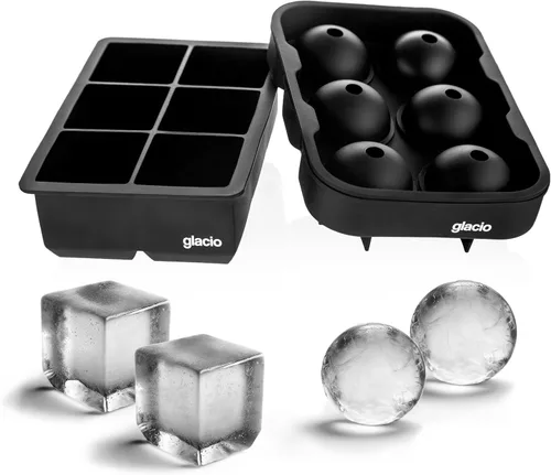 Vista 7 de Bandejas de silicona para cubitos de hielo, moldes de hielo cuadrados de 2 Combo 6+4 (Verde)
