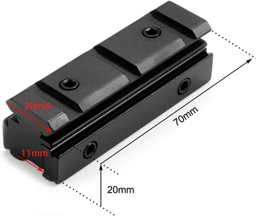 Vista 2 de MIZUGIWA Adaptador convertidor de riel de alcance de 11MM de cola de milano - 20MM para telescopio