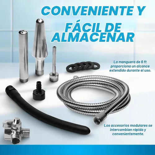 Vista 7 de Sistema todo en uno de 4 boquillas para hacer enemas en la ducha Juego de enema de ducha prémium Cleanstream