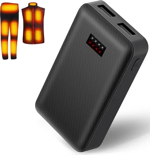 Vista 8 de CYCYHEAT Paquete de 2 baterías de 10000 mAh para chaleco calefactado, chaqueta, abrigo, pantalones y ropa interior de calefacción, paquete
