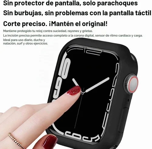 Vista 4 de BOTOMALL - Funda protectora para reloj 38mm 42mm 40mm 44mm (1.5 pulgadas, 1.65 pulgadas, 1.5 pulgadas, 1.73 pulgadas), poliuretano termoplástico