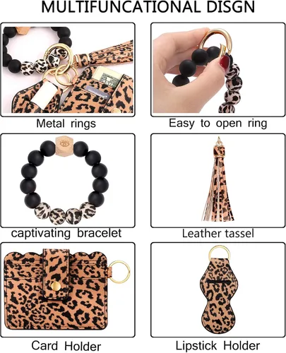 Vista 28 de BVGA Pulsera llavero de pulsera de silicona para mujer