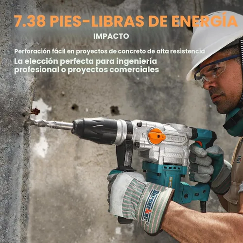 Vista 4 de Berserker SDS-Max - Rotomartillo de 1-9/16" de servicio pesado con control de vibración, embrague de seguridad, 13 amperios, 3 funciones
