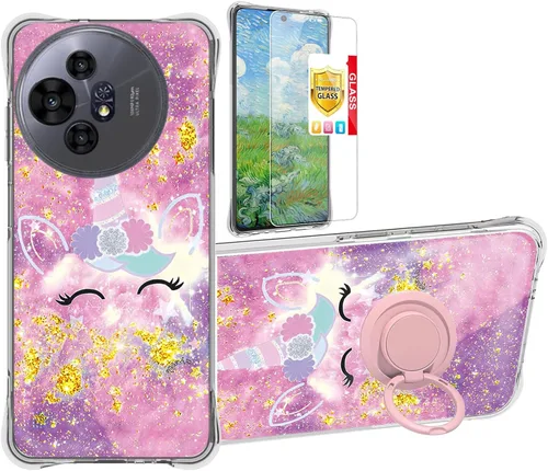 Vista 106 de jioeuinly JSF-DJS - Funda compatible con Nothing Phone 2a con protector de pantalla de vidrio templado, policarbonato duro + silicona suave, soporte