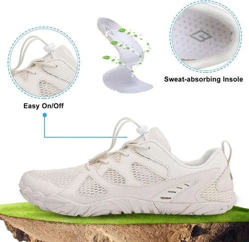 Vista 3 de Lefflow Zapatos de agua de senderismo para mujer, minimalistas, para playa, piscina, caminar, zapatos deportivos Caja de punta ancha