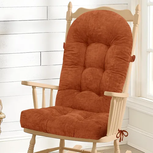 Vista 18 de Cojín para Silla Mecedora - Tela de Chenilla, Esponja de Alta Densidad, Almohadillas de Asiento Copetudas Antideslizantes y Duraderas con Lazos