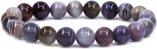Vista 81 de Amandastone Pulsera elástica de cuentas redondas de 0.315 in con piedras preciosas naturales de 7 pulgadas