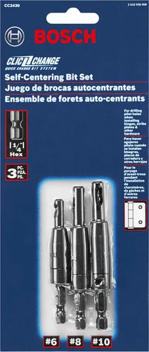 Vista 4 de Bosch CC2430 Clic-Change 1/4 in. Self-Centering Drill Bit Assortment (3-Piece)