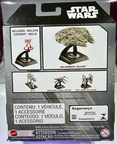 Vista 4 de Hot Wheels - Star Wars Starships Select - Halcón Milenario - # 07 Variante/Persecución - Batalla dañada - Mezcla 1 2023 - Burbuja de envío envuelta