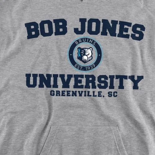 Vista 2 de LOGOVISION Sudadera con capucha oficial de Bob Jones University con logotipo circular para niños y niñas