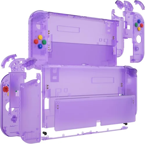 Vista 5 de eXtremeRate DIY Full Set Shell for Nintendo Switch OLED, Replacement Console Back Plate & Kickstand, Custom NS Controller Housing with Full Set