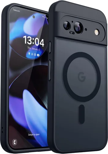 Vista 18 de CANSHN Funda magnética para Google Pixel 9 Pro XL (6.8 pulgadas), mejorada [protección completa de la cámara] [compatible con Magsafe]