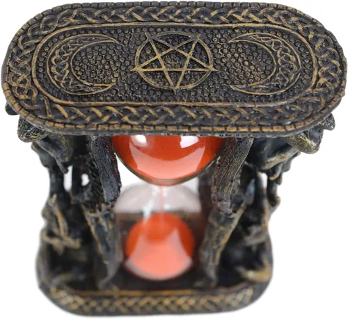 Vista 7 de Ebros Gift Sabbatic Goat of Mendes Idol Alado Baphomet Temporizador de arena invertible Estatua Illuminati ocultista El Dios Cuernos Resuelve Altar