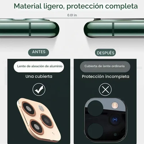 Vista 5 de Adhesivo para lente de iPhone XR/X Convert to iPhone 11/11 Pro/11 Pro Max, protector de lente de cámara para iPhone XR/X/XS/XS Max, cubierta