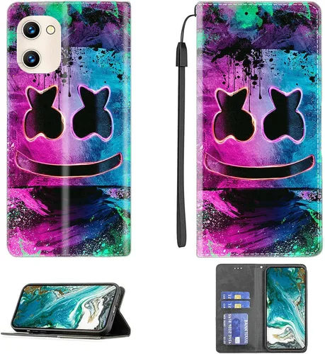 Vista 153 de Aroepurt Funda para UMIDIGI G1 Plus compatible con UMIDIGI G1 Plus Funda para teléfono Funda de piel sintética con función atril magnética CPT15