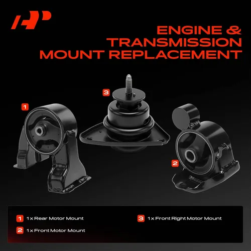 Vista 3 de A-Premium 3 piezas Kit de montaje de motor y transmisión Compatible con Hyundai Elantra 2007 2008 2009 2010, L4 2.0L, transmisión automática