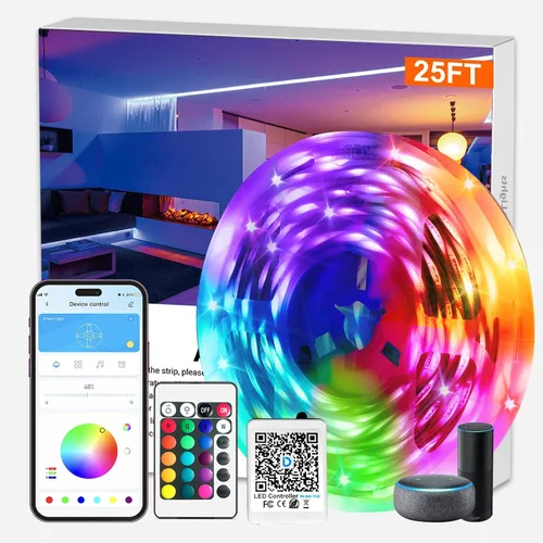 Vista 14 de DAYBETTER - Luces LED inteligentes con WiFi, controladas por la aplicación Tuya, funcionan con Alexa y Google Assistant, programación
