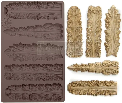 Vista 20 de Rediseño con Prima Redisign Furniture Decor Moulds® Coral Reef de 5 x 8 pulgadas, grosor de 0.315 in de grosor para aparador de funiture, chocolate