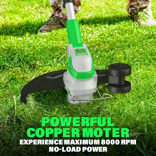 Vista 4 de SOYUS Wacker eléctrico inalámbrico de 20 V, recortadora de cuerda de 12 pulgadas, funciona con batería con alimentación automática de línea