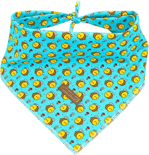 Vista 13 de Lionheart Glory Bandana para perro, bufanda azul para perro, estampado de cerveza, ajustable para perros pequeños a grandes