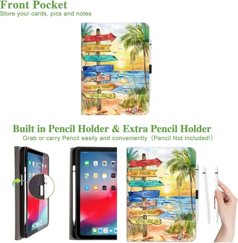 Vista 4 de Vimorco Funda para iPad de 9ª/8ª/7ª generación de 10.2 pulgadas, para iPad Pro de 10.5 pulgadas, para iPad Air de 3ª generación con soporte