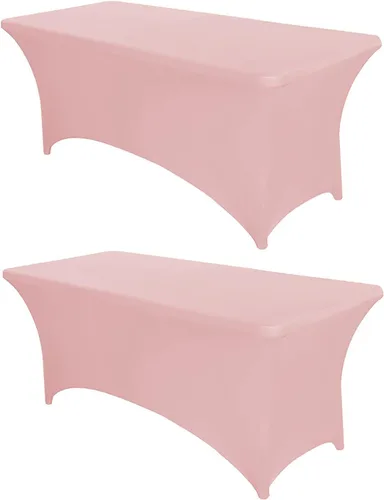 Vista 31 de PTC21B - Juego de 6 manteles elásticos de 6 pies, color negro, rectangular, ajustable, lavable, de elastano, para fiestas, bodas, cócteles