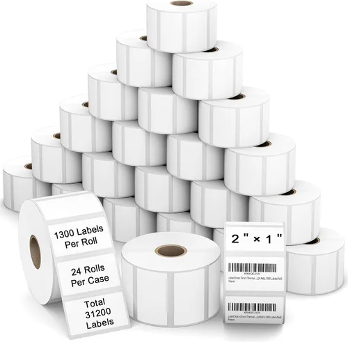 Vista 7 de Rollos de etiquetas de código de barras térmicas directas de 2 x 1 pulgadas a prueba de 3 pruebas para Zebra LP2824 ZD411 ZD410 ZD421 ZD420 GK420D
