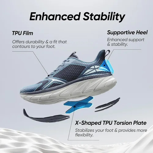 Vista 3 de ALLSWIFIT Tenis para correr en carretera para hombre, cómodos, transpirables, atléticos, entrenamiento, gimnasio, entrenamiento cruzado, zapatos