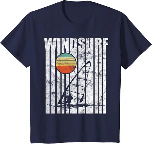 Vista 37 de Camiseta vintage de windsurf con regalo vintage de windsurf, Negro, S