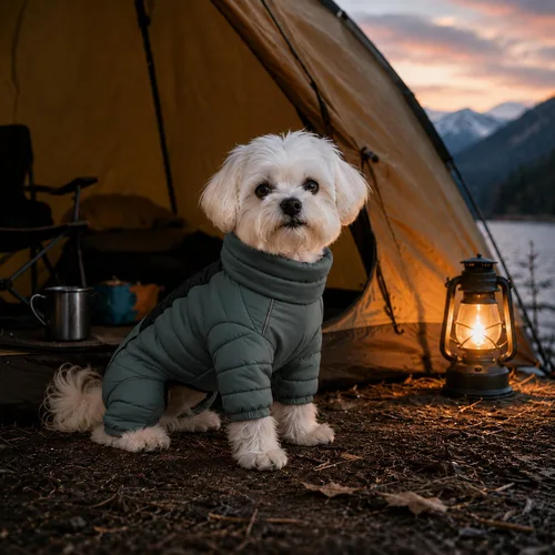 Vista 8 de Suéter para Perro ArmyGreen, Resistente al Viento, Reflectante - Chaqueta de Invierno Dirigible para S, M, L - Cremallera, Tallas Ajustables Verde