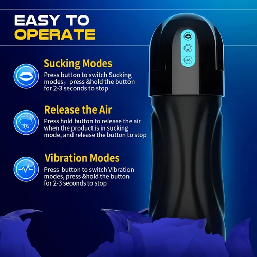 Vista 9 de Juguetes sexuales para adultos para hombres, Movakativ masturbador masculino de succión con bomba de pene, 10 vibraciones y 5 succiones, vibrador