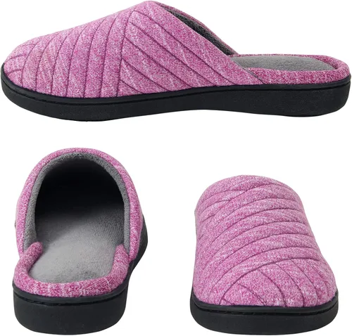 Vista 3 de Pantuflas de casa para mujer, cálidas, de espuma viscoelástica, con espalda abierta, para dormitorio, interiores, exteriores, otoño e invierno