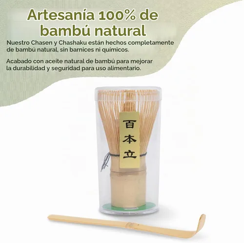 Vista 4 de HIBINO Juego de matcha japonés Kit de matcha de 5 piezas con cuenco y Beige rústico.