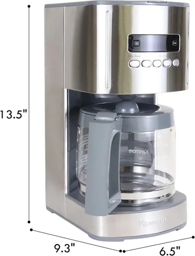 Vista 7 de Kenmore Cafetera de Goteo – Máquina de Café Programable con Jarra de Vidrio, Preparación Regular y Fuerte, Apagado Automático, Depósito de Agua