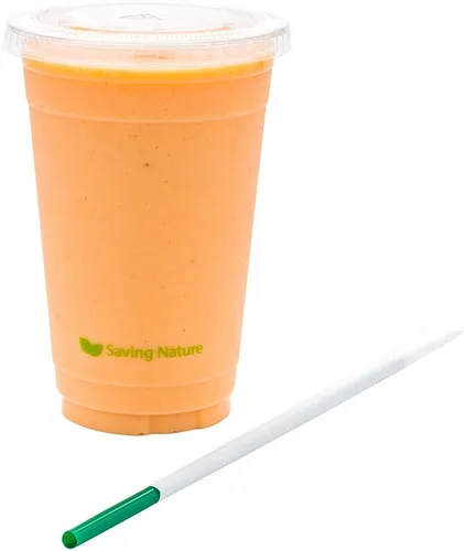 Vista 4 de Restaurantware Basic Nature - Pajitas frías de 8.3 pulgadas, 100 popotes resistentes para bebidas, desechables, de plástico verde sostenible, sin