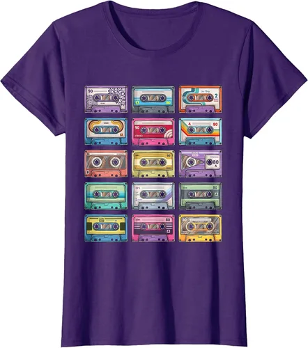 Vista 57 de Vintage Cassette Tapes Collection 80's 90's Music Mixtape T-Shirt Asphalt Grey