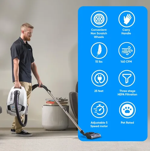 Vista 4 de Prolux Tritan aspiradora HEPA con caño para pisos sólidos con poderoso motor de 12 Amp