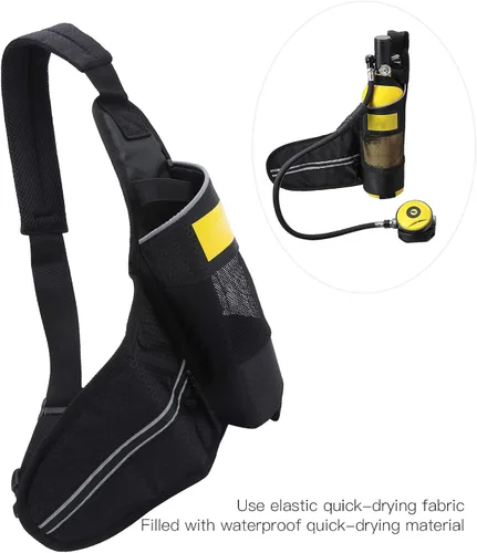 Vista 4 de Bolsa de cilindro de oxígeno para buceo, transpirable, impermeable, 1L, correa de tanque de tela para buceo de 1 litro, cilindro de oxígeno