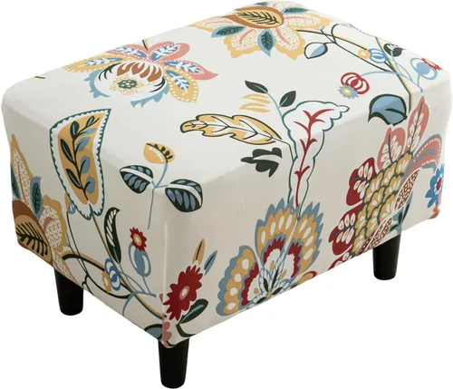 Vista 34 de Funda elástica para silla, funda otomana rectangular de almacenamiento, funda otomana para reposapiés, fundas otomanas para taburete de pie