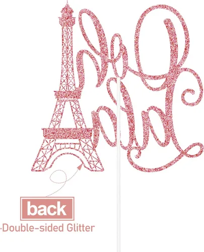 Vista 4 de Ooh LaLa - Decoración para tartas con purpurina rosa de doble cara