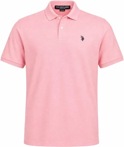 Vista 51 de Polo de piqué de algodón sólido para hombre con pequeño Pony Gris jaspeado