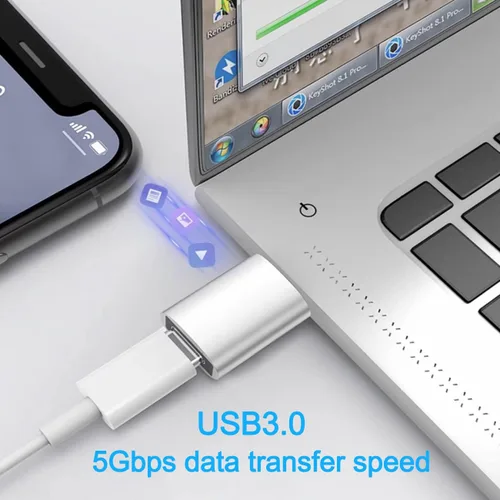 Vista 3 de KLAQQED Hub USB 3.0, divisor USB 1 en 4 salidas, extensor USB adaptador USB múltiple puerto, adaptador USB a USBC-C, adaptador USB C a USB